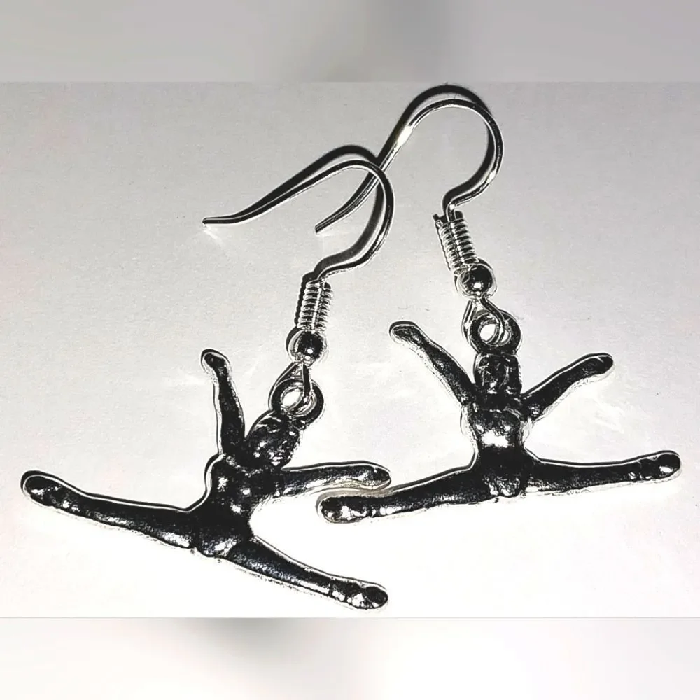 Hand crafted antique cheerleader earrings